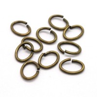 Anneaux ovales brisés 6x9mm bronze x10