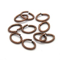 Anneaux ovales brisés 6x9mm cuivre x10
