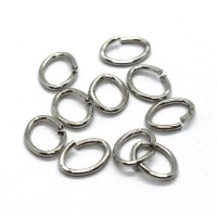 Anneaux ovales brisés 6x9mm vieil argent x10
