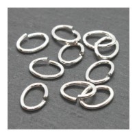 Anneaux ovales brisés 6x9mm argentés x10