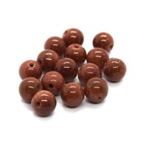 Perles goldstone 6mm ronde x15