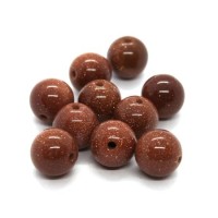 Perles goldstone 8mm ronde x10