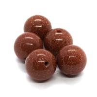 Perles goldstone 12mm ronde x5