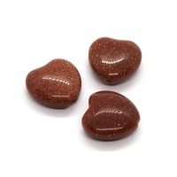 Perles coeur goldstone 12mm x3