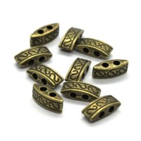 Perles séparateurs 2 rangs en métal bronze 10mm