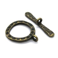 Fermoir toggle martelé 19mm bronze