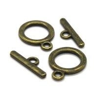 2 fermoirs toggle bronze 15mm