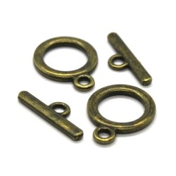 2 fermoirs toggle bronze 15mm