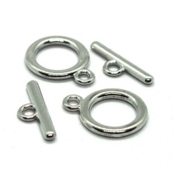 2 fermoirs toggle vieil argent 15mm