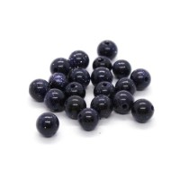 Perles goldstone bleu 4mm ronde x20