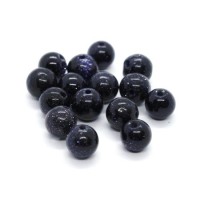 Perle goldstone bleu 6mm ronde x15