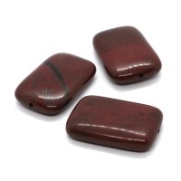 Perle rectangulaire jaspe rouge 30mm