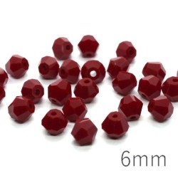 25 Perles toupies verre 6mm rouge corail opaque AAA