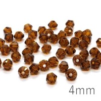 Perles toupies verre 4 mm dark topaz x50