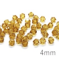 Perles toupies verre 4 mm jaune moutarde x50