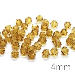 Perles toupies verre 4 mm jaune moutarde x50