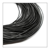 Cordon cuir 1mm noir - vendu au mètre