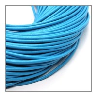 Cordon cuir 2mm bleu turquoise - vendu au mètre
