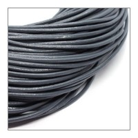 Cordon cuir 2mm gris foncé - vendu au mètre