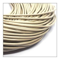 Cordon cuir 2mm beige - vendu au mètre