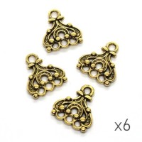 Breloque connecteur chandelier doré