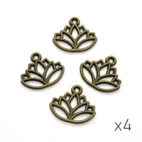 Breloque fleur de lotus bronze