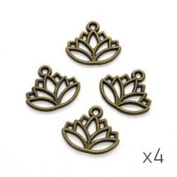 Breloque fleur de lotus bronze