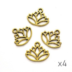 Breloque fleur de lotus doré