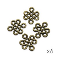 Breloque connecteur noeud celtique bronze