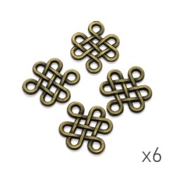 Breloque connecteur noeud celtique bronze