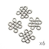 Breloque connecteur noeud celtique argent vieilli