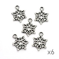 Breloque flocon de neige argent vieilli