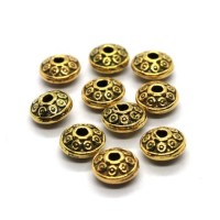 Perle intercalaire rondelle soucoupe doré 6mm