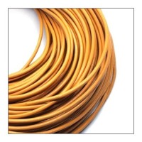 Cordon cuir 2mm jaune moutarde - vendu au mètre