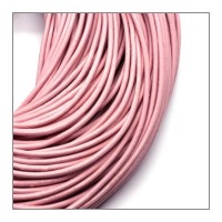Cordon cuir 2mm rose clair - vendu au mètre