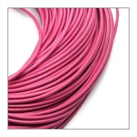 Cordon cuir 2mm rose fuchsia - vendu au mètre