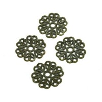 Estampes filigrane rondes 15mm couleur bronze x5