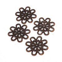 Estampes connecteurs filigrane fleur 18mm cuivre x10