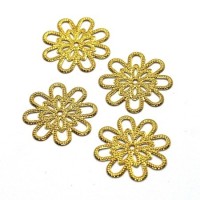 Estampes connecteurs filigrane fleur 18mm doré x10