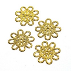Estampes connecteurs filigrane fleur 18mm doré x10