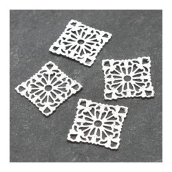 Estampes connecteurs filigrane carrées argentées x10