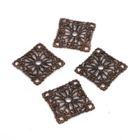 Estampes connecteurs filigrane carrées cuivre x10