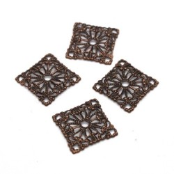 Estampes connecteurs filigrane carrées cuivre x10