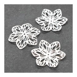 Estampe connecteurs filigrane bombée argentées x5