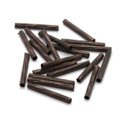 Perles tube striées en métal 13mm cuivre x25