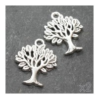 Breloque arbre argent vieilli