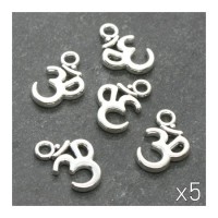 Breloque Om Ohm 15mm argent vieilli x5