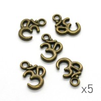 Breloque Om Ohm 15mm bronze x5