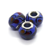 Perle lampwork style Pandora bleu