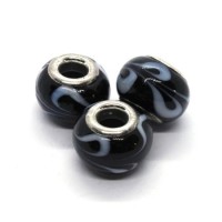 Perle lampwork style Pandora noir